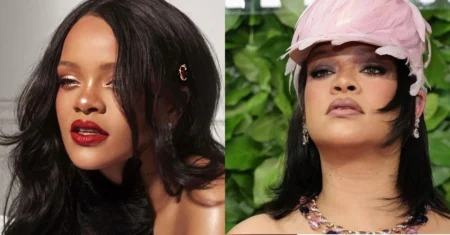 Rihanna chama atenção com look rosa e chapéu polêmico no Gotham Awards Rihanna chama atenção com look rosa e chapéu polêmico no Gotham Awards