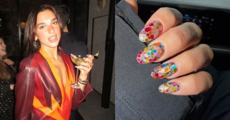 Crie Unhas de Carnaval Coloridas em casa como Dua Lipa