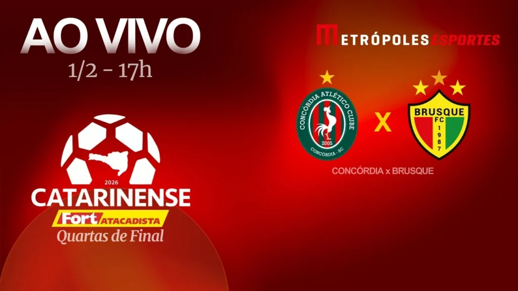 Metrópoles Esportes ao vivo: Catarinense 2026 – Concórdia x Brusque no Domingos Machado de Lima Metrópoles Esportes ao vivo: Catarinense 2026 - Concórdia x Brusque no Domingos Machado de Lima