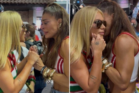 Juliana Paes dá conselhos de campeã a Virginia, agora fora do desfile dos campeões