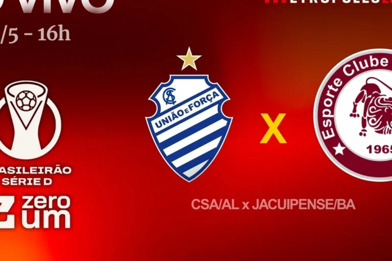 Assista agora CSA-AL x Jacuipense-BA ao vivo no Metrópoles Esportes hoje